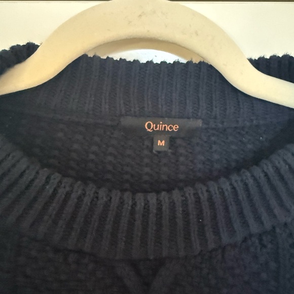 Quince Navy Cable Knit Sweater - Picture 4 of 5